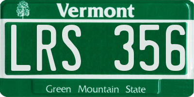 VT license plate LRS356