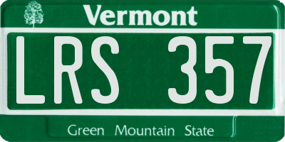 VT license plate LRS357