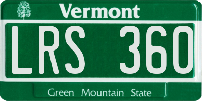 VT license plate LRS360