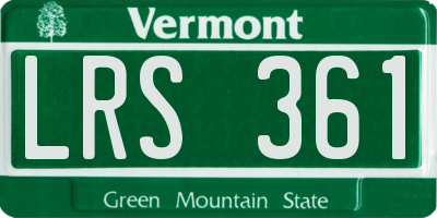 VT license plate LRS361