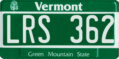 VT license plate LRS362