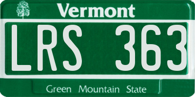 VT license plate LRS363