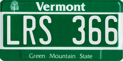 VT license plate LRS366