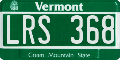 VT license plate LRS368