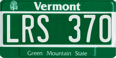VT license plate LRS370