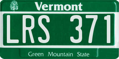 VT license plate LRS371