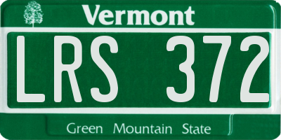 VT license plate LRS372