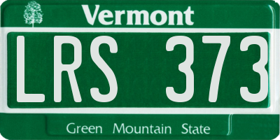 VT license plate LRS373