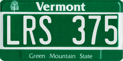 VT license plate LRS375
