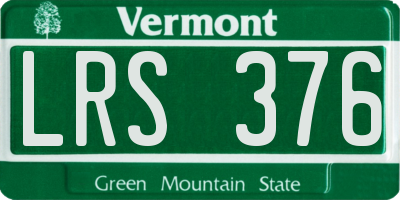 VT license plate LRS376