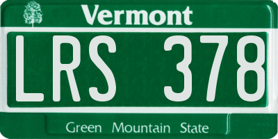 VT license plate LRS378