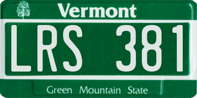 VT license plate LRS381