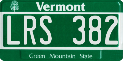 VT license plate LRS382