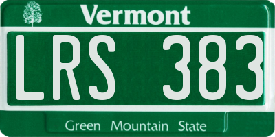 VT license plate LRS383