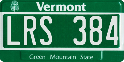 VT license plate LRS384