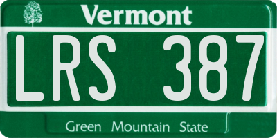 VT license plate LRS387