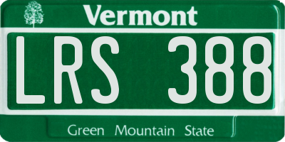 VT license plate LRS388