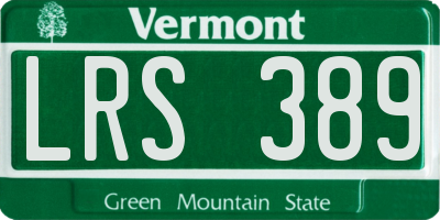 VT license plate LRS389