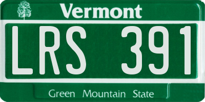 VT license plate LRS391