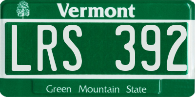 VT license plate LRS392