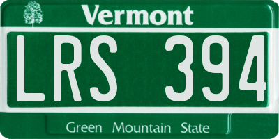 VT license plate LRS394