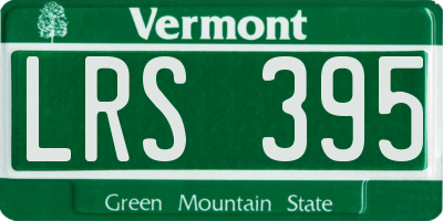 VT license plate LRS395