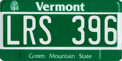 VT license plate LRS396