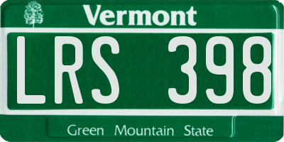 VT license plate LRS398