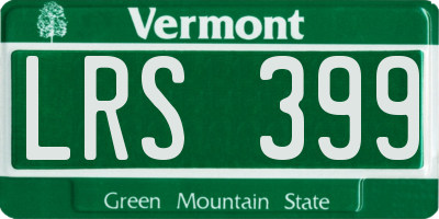 VT license plate LRS399