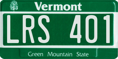 VT license plate LRS401