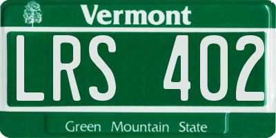 VT license plate LRS402