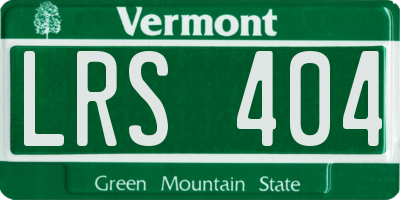 VT license plate LRS404