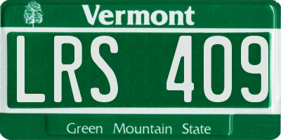 VT license plate LRS409