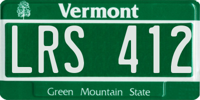 VT license plate LRS412