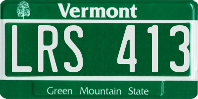 VT license plate LRS413
