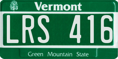 VT license plate LRS416