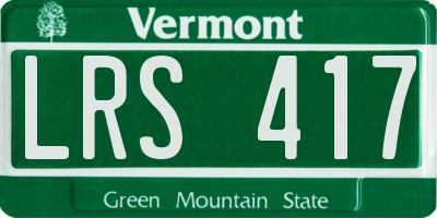 VT license plate LRS417