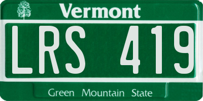 VT license plate LRS419