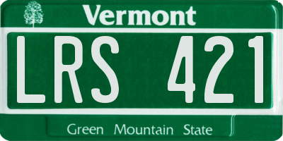 VT license plate LRS421