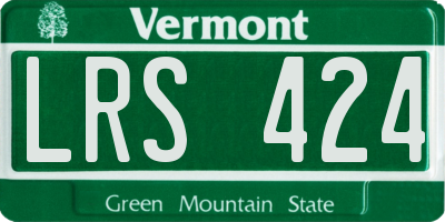 VT license plate LRS424