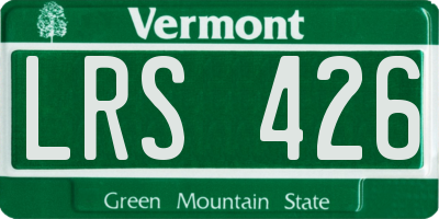 VT license plate LRS426