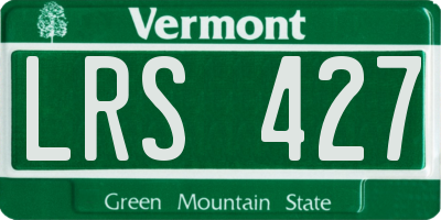 VT license plate LRS427