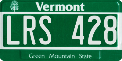 VT license plate LRS428