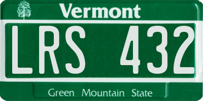 VT license plate LRS432