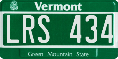 VT license plate LRS434