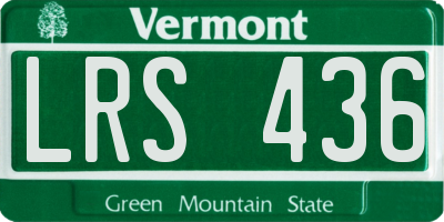 VT license plate LRS436