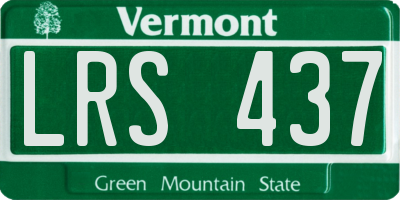 VT license plate LRS437