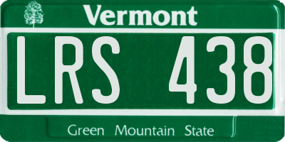 VT license plate LRS438
