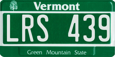 VT license plate LRS439