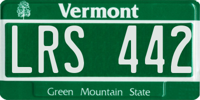 VT license plate LRS442